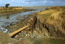 Une brêche dans le talus - Cliché G. BURON