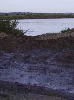 la mer déborde dans les marais